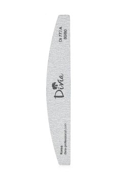 Пилка для ногтей Divia минеральная, 80/80 грит полумесяц, серая (Di772 A)