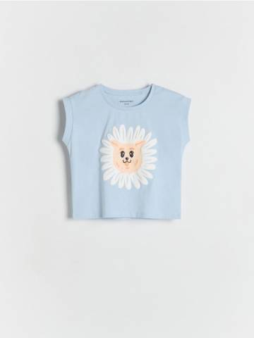 Reserved - Футболка з принтом - блідо-блакитний - 7189G-05X