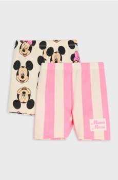 Бавовняні шорти-велосипедки з принтом 2 pack Minnie Mouse - кремовий