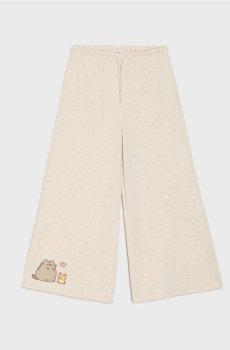 Штани wide leg Pusheen the Cat - бежевий