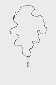 Серебристая подвеска DIESEL FONT Серебряный ONESIZE Diesel DX1228040
