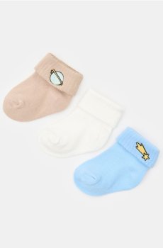 Довгі шкарпетки з вишивкою 3 pack - різнобарвний