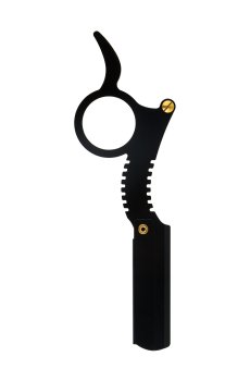 Опасная бритва Cosmo Shop со сменным лезвием, металлическая, черная, 12.8 см, 1 шт (CS82)