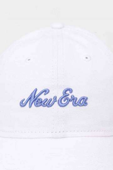 Хлопковая кепка New Era цвет белый с аппликацией Хлопковая кепка New Era цвет белый с аппликацией