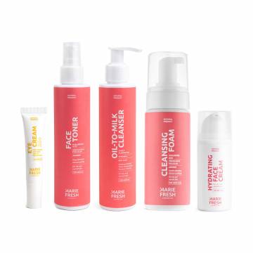 Набор Marie Fresh Cosmetics Комплексный уход за молодой, сухой и нормальной кожей лица, 5 продуктов (с пенкой) Набор Marie Fresh Cosmetics Комплексный уход за молодой, сухой и нормальной кожей лица, 5 продуктов (с пенкой)