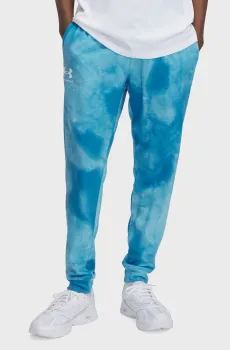 Мужские голубые спортивные брюки UA Rival Terry AOP Jogger Q1 Голубой S Under Armour 1390143-452