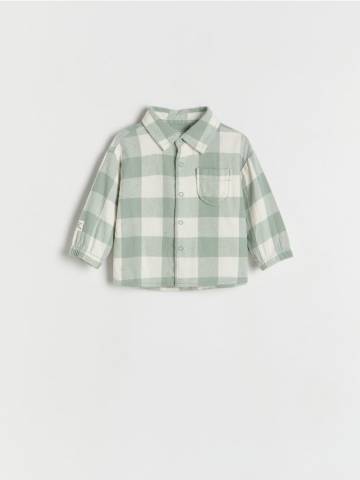 Reserved - BOYS` SHIRT - зелений - 557CJ-77X Reserved - BOYS` SHIRT - зелений - 557CJ-77X