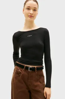 Женский черный лонгслив SCRIPT Черный XS Tommy Jeans DW0DW22305