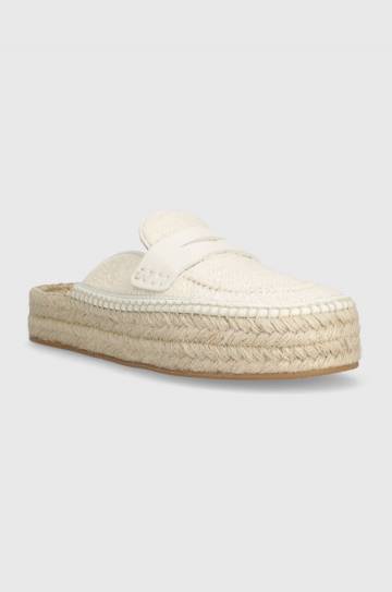 Шлепанцы JW Anderson Loafer Espadrillas женские цвет бежевый на платформе ANW42005C Шлепанцы JW Anderson Loafer Espadrillas женские цвет бежевый на платформе ANW42005C