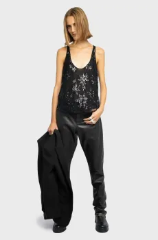 Женский черный топ Tarysa Черный S ZADIG&VOLTAIRE WWTO01990_BLACK