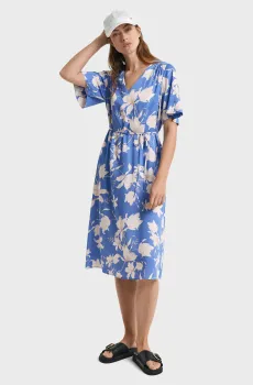 Женское синее платье с узором REL FLORAL PRINT SS DRESS Синий 38 Gant 4503407