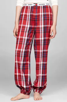 Женские красные брюки в клетку FLANNEL CUFFED PANT Красный XS Tommy Hilfiger UW0UW05634