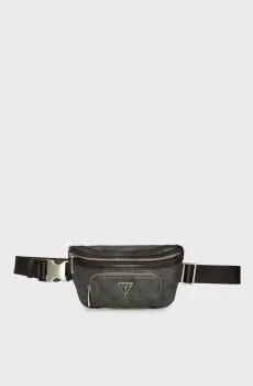 Мужская темно-серая поясная сумка с узором MILANO Серый ONESIZE Guess HMEVZLP3231