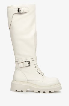 Чоботи зимові з широкими халявами молочні Estro ER00110781