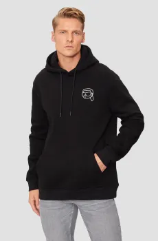 Мужское черное худи Черный S Karl Lagerfeld 544908.705442;991