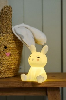 Дитяча LED нічна лампа у формі зайчика - білий