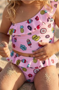 GIRLS` SWIMMING SUIT - рожевий