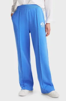 Женские голубые спортивные брюки VARSITY GRAPHIC STRAIGHT PANT Голубой L Tommy Hilfiger WW0WW43862