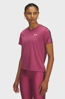 Женская розовая футболка UA Tech WM Tape SS Розовый S Under Armour 6003915-659