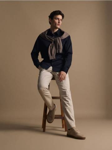 Reserved - Сорочка slim fit із високим вмістом бавовни - темно-синій - 730FW-59X Reserved - Сорочка slim fit із високим вмістом бавовни - темно-синій - 730FW-59X