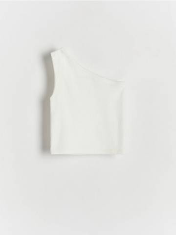 Reserved - Топ на одне плече - кремовий - 4876S-01X