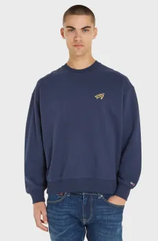 Мужской темно-синий свитшот TJM BOXY SIGNATURE CREW Синий S Tommy Jeans DM0DM17784