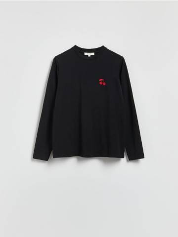 Reserved - Бавовняний лонгслів - чорний - 455GS-99X