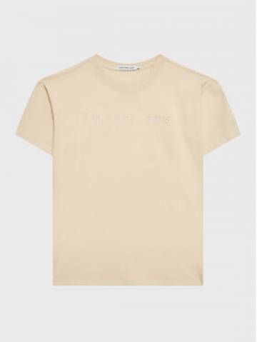 Calvin Klein Jeans Футболка Embroidery Logo IB0IB01563 Бежевий Regular Fit Calvin Klein Jeans Футболка Embroidery Logo IB0IB01563 Бежевий Regular Fit
