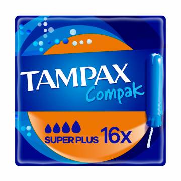Тампоны TAMPAX Compak Super Plus Duo с аппликатором, 16 шт Тампоны TAMPAX Compak Super Plus Duo с аппликатором, 16 шт