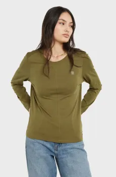 Женский оливковый лонгслив Front seam Оливковый S G-Star RAW D24514,4107