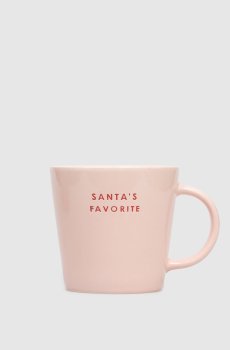 Розовая керамическая чашка Santa's Favorite для чая