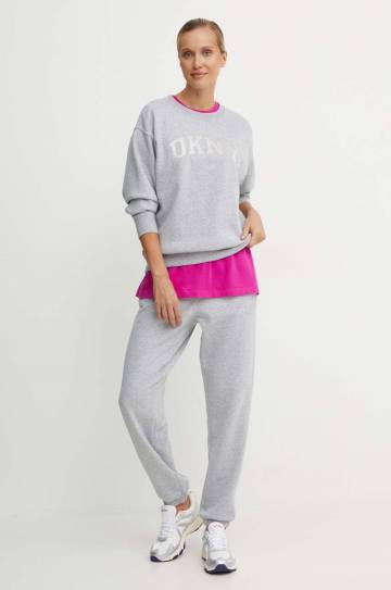 Спортивные штаны Dkny цвет серый однотонные DP4P3471 Спортивные штаны Dkny цвет серый однотонные DP4P3471