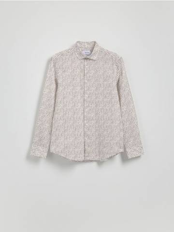 Reserved - Сорочка slim fit із високим вмістом бавовни - бежевий - 778EH-08P Reserved - Сорочка slim fit із високим вмістом бавовни - бежевий - 778EH-08P