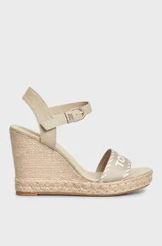Женские бежевые босоножки SEASONAL WEBBING WEDGE Бежевый 38 Tommy Hilfiger FW0FW07088