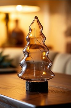 Різдвяна LED-декорація у формі ялинки - помаранчевий