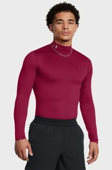 Мужской бордовый лонгслив UA CG Elite Mock Бордовый M Under Armour 1386942-625