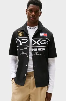 Мужская черная рубашка Tommy Hilfiger x F1 MOVIE Черный S Tommy Hilfiger MW0MW41376