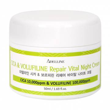 Ночной крем для лица Adelline Cica Volufiline Repair Vital Night Cream с центеллой и волюфилином, 50 мл Ночной крем для лица Adelline Cica Volufiline Repair Vital Night Cream с центеллой и волюфилином, 50 мл