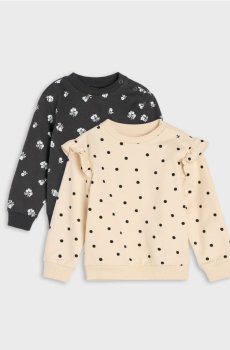 Бавовняні світшоти crewneck 2 pack - антрацитовий