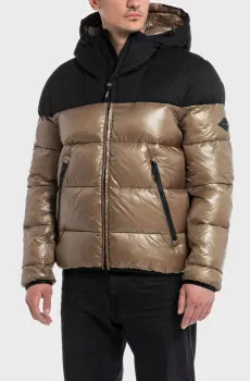 Мужская бежевая куртка LOGO TAPE RELAXD Бежевый S Replay M8183A.000.84174