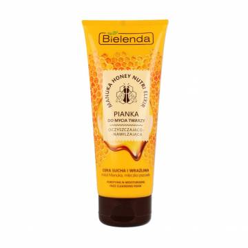 Очищающая увлажняющая пенка для умывания Bielenda Manuka Honey Nutri Elixir с медом манука и маточным молочком, 175 г Очищающая увлажняющая пенка для умывания Bielenda Manuka Honey Nutri Elixir с медом манука и маточным молочком, 175 г