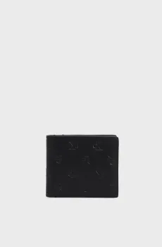 Мужской черный кожаный кошелек с узором AOP EMBOSS BIFOLD W/COIN Черный ONESIZE Calvin Klein K50K513151