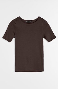 Бавовняна футболка basic - коричневий