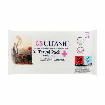 Влажные антибактериальные салфетки Cleanic Antibacterial Travel Pack, 40 шт Влажные антибактериальные салфетки Cleanic Antibacterial Travel Pack, 40 шт