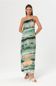 Сукня міді з візерунком - різнобарвний