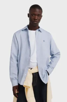 Мужская голубоя рубашка Голубой M SPRINGFIELD 273622