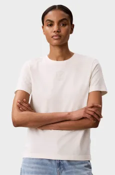 Женская белая футболка 20s JERSEY EMBLEM Белый XS Calvin Klein LV044G200G
