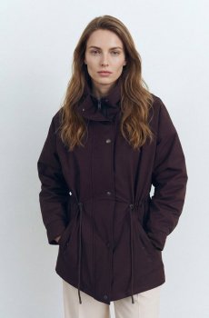 Куртка-парка з капюшоном у шоколадному відтінку