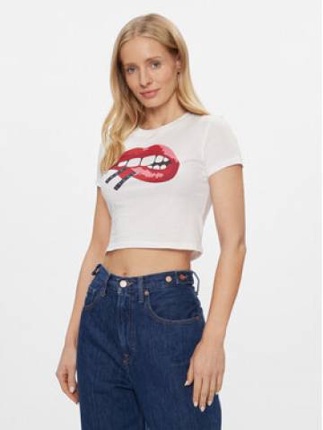 Tommy Jeans Футболка Lips DW0DW17373 Білий Slim Fit Tommy Jeans Футболка Lips DW0DW17373 Білий Slim Fit