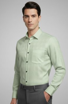 Vida Loca Men Smart Slim Fit Textured Spread Collar Cotton Formal Shirt